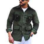 Dark Green Corduroy Hunting Shacket Men - Premium Rugged Style | Jaipurio